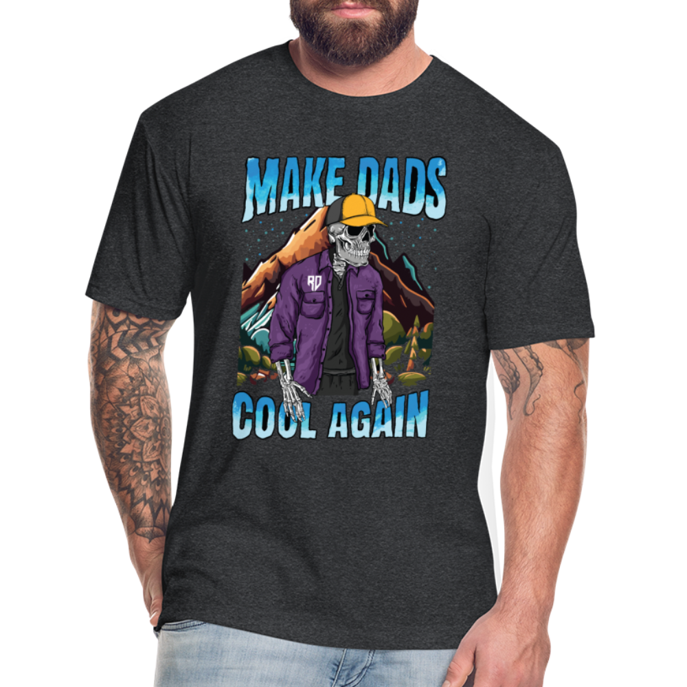 Make Dads Cool Again - Fitted Cotton/Poly T-Shirt - heather black