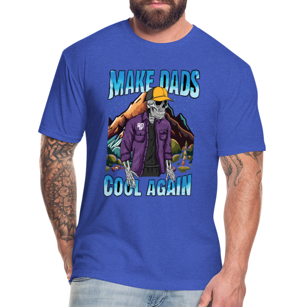 Make Dads Cool Again - Fitted Cotton/Poly T-Shirt - heather royal