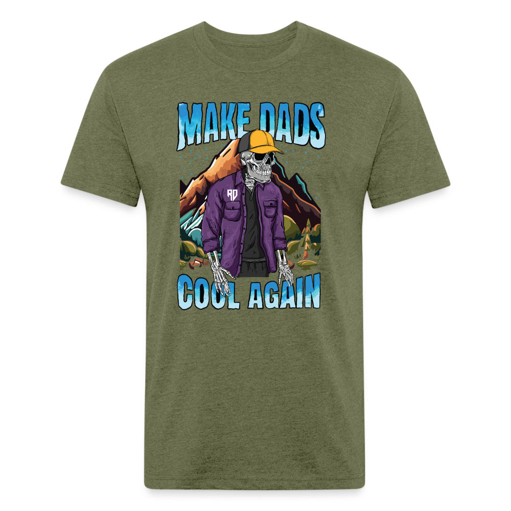 Make Dads Cool Again - Fitted Cotton/Poly T-Shirt - heather military green