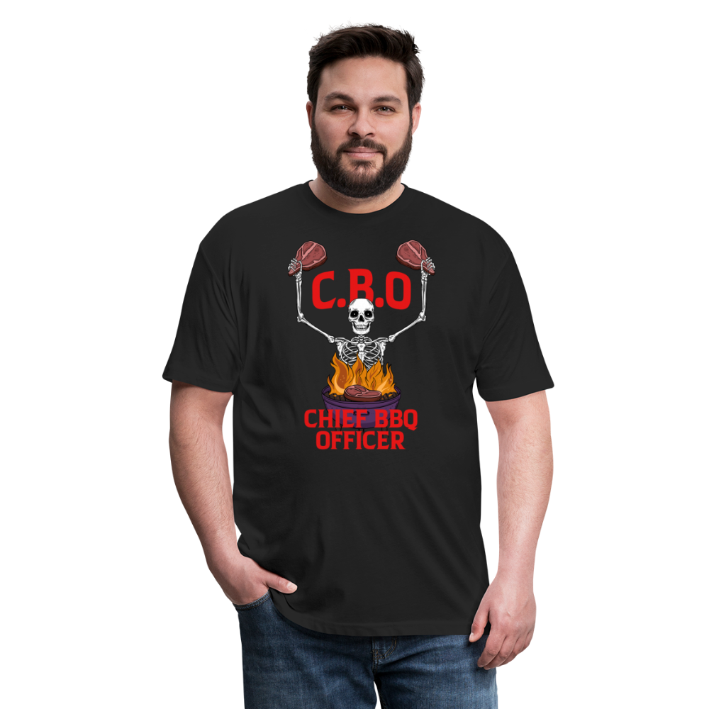 Chief BBQ Officer - Fitted Cotton/Poly T-Shirt - black