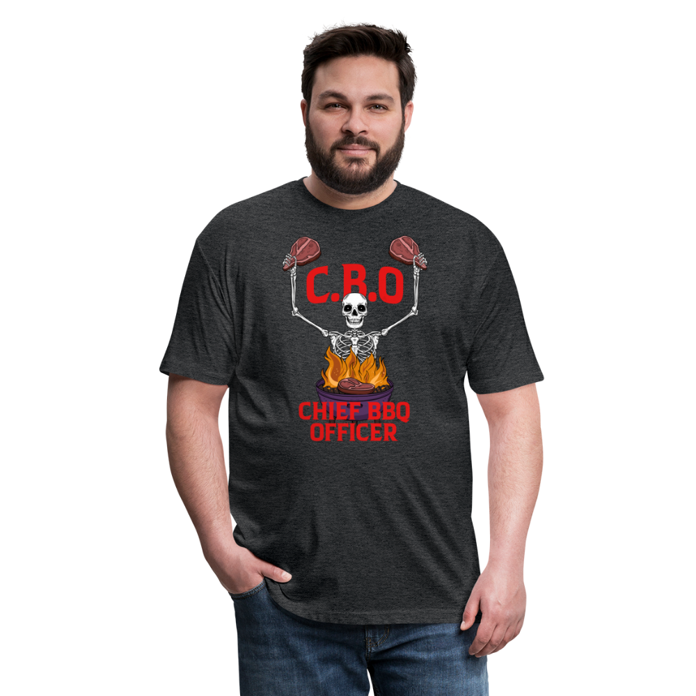 Chief BBQ Officer - Fitted Cotton/Poly T-Shirt - heather black