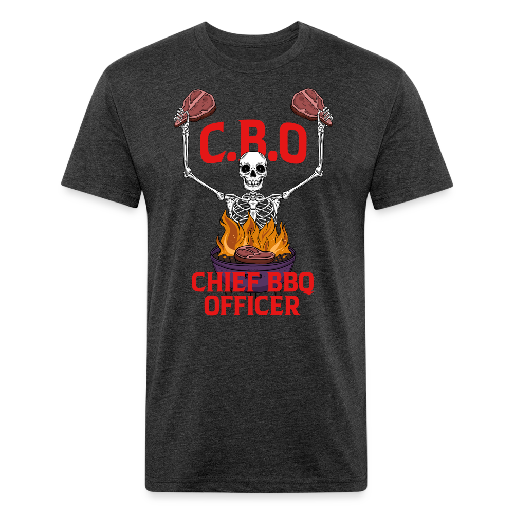 Chief BBQ Officer - Fitted Cotton/Poly T-Shirt - heather black