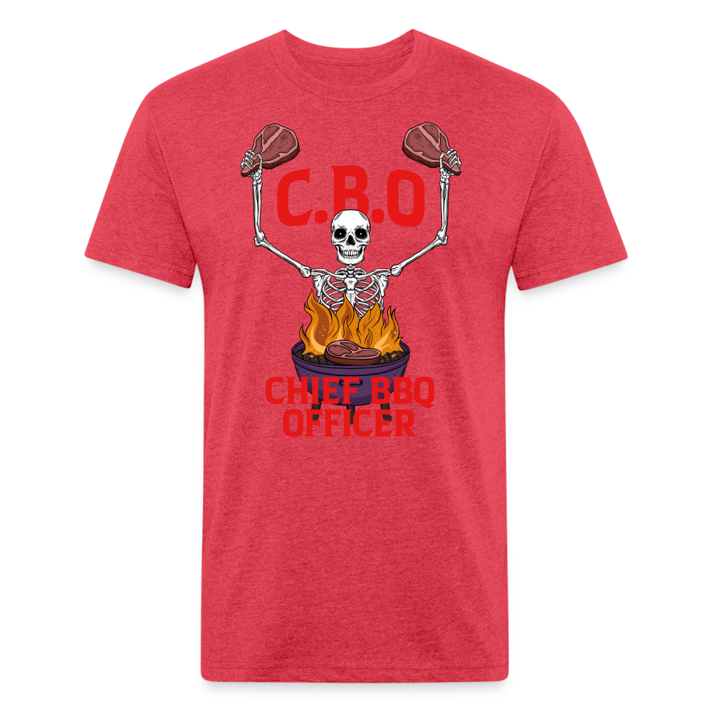 Chief BBQ Officer - Fitted Cotton/Poly T-Shirt - heather red