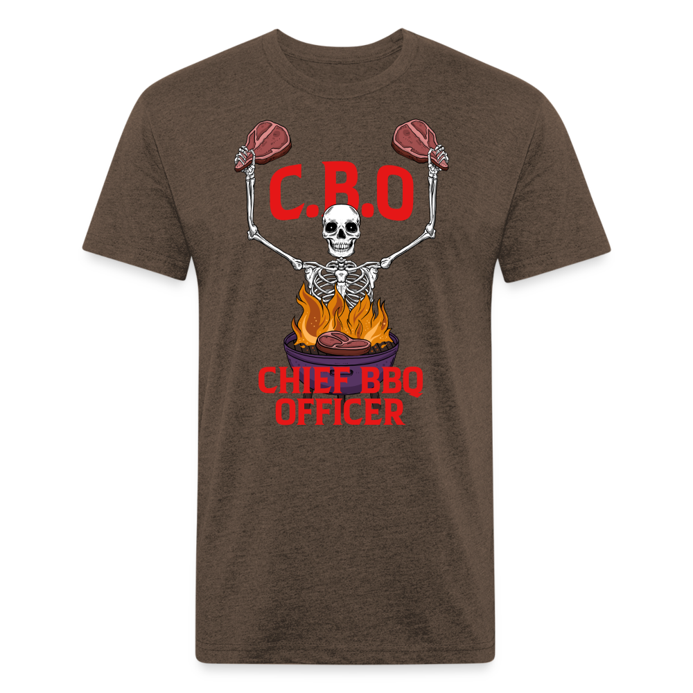 Chief BBQ Officer - Fitted Cotton/Poly T-Shirt - heather espresso