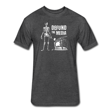 Defund The Media - Fitted Cotton/Poly T-Shirt - heather black