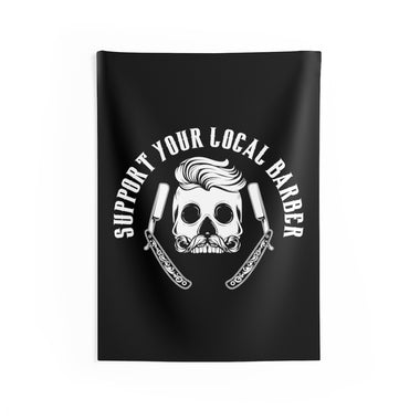 Support Your Local Barber - Wall Flag