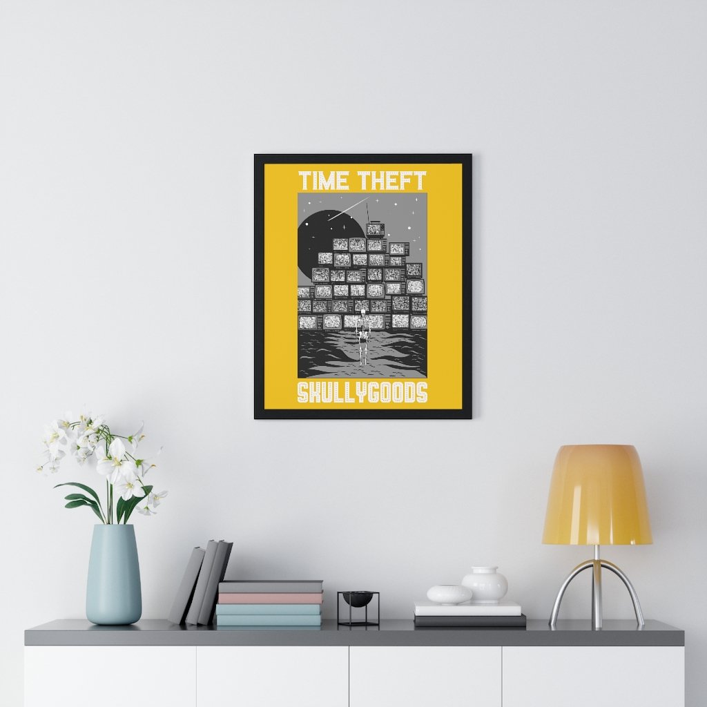 Time Theft - Premium Framed Vertical Poster - skullygoods